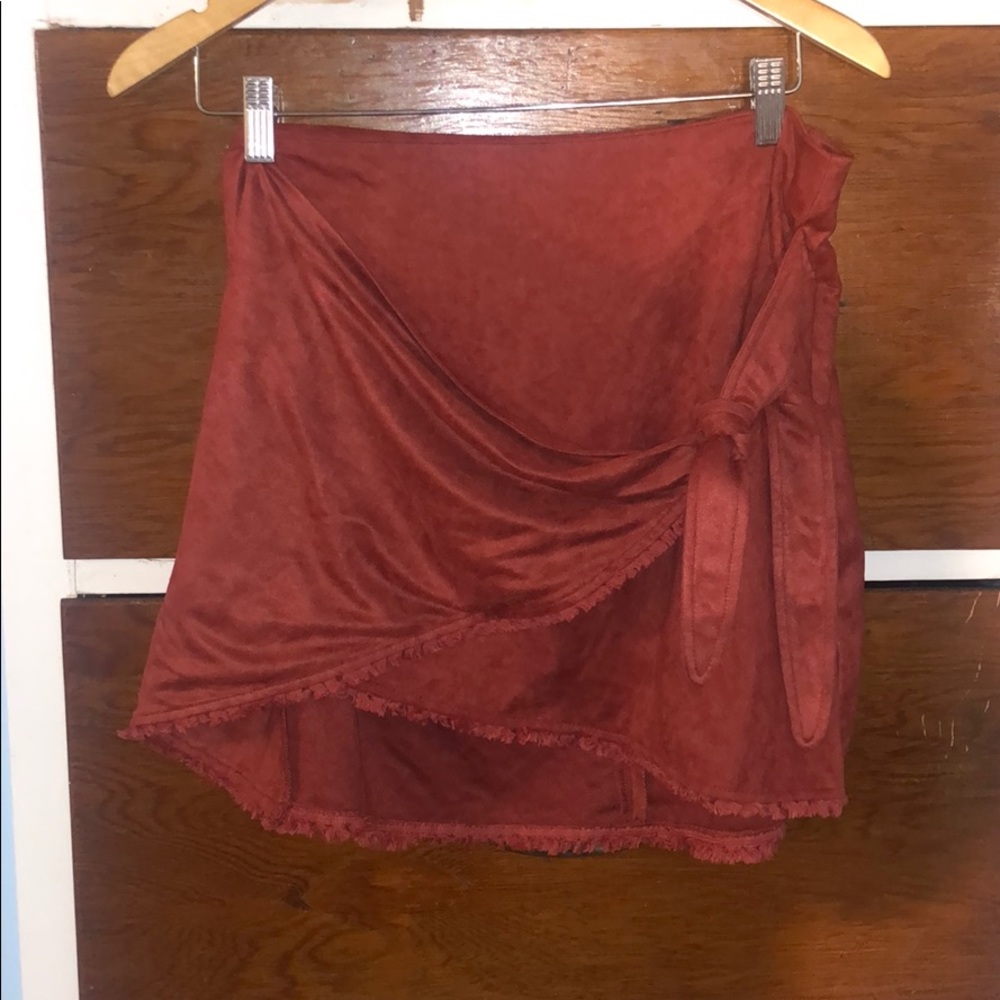 Velvet wrap skirt